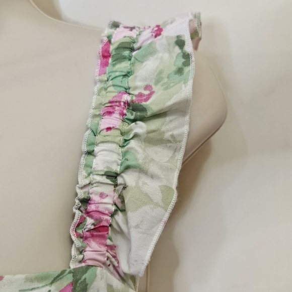 TORRID Pink/Green MultiColor Floral Ruffle Strap Sundress,Size 0 (Large 12) - Picture 6 of 16